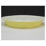 Yellow Pyrex Divided Glass Dish 1 1/2 qt