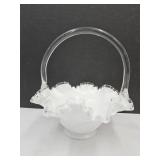 Fenton Glass Basket  8" wide