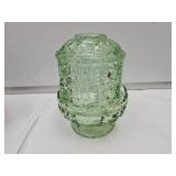 Green Indiana  Glass Stars & Bars Fairy Lamp