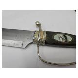 Large Knife w Indian Chief & Tomahawk Decor