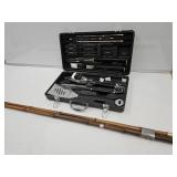 Barbeque Tools w/Case & Cane Fishing Pole