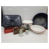 Enamel Pan, Kraft Cheese Box, Advertising Tins