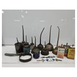 Lot of Vintage Oil Cans, Singer +