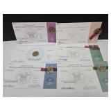 6 UNC  Presidential Dollar Coins w Certificates