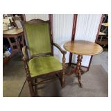 Side Table 23.5 x28"h w Vintage Armed  Chair