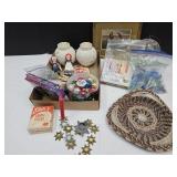 Sea Glass, Woven Basket 8.5" W Christmas Decor+