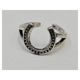 NEW 925 Silver Horse Shoe Ring Adjustable