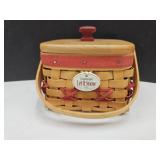 Longaberger Basket LET IT SNOW W Lid 5" wide