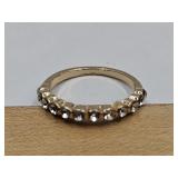 10K Gold over Stainless Steel w Gemstone Ring Sz 6