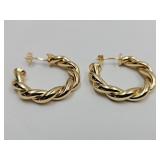 Gold Tone over Surgical Steel Hoop Earrings