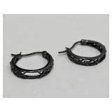 Black over 925 Silver Gothic Earrings