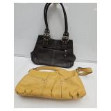 Yellow Leather Tiganello 12" W & Brown 14.5" W