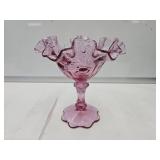 Vintage Fenton PinkCompote Colonial Rose