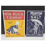 Morton & Dutch Cleanser Metal Signs 12" H