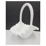 Fenton Hobnail Glass Basket 8" high