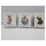 3 New Wooden Puzzles Level 5A Sz A5