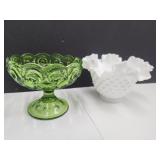 Hobnail Ruffled 6.5" W Dish, Moon & Stars