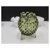 Hobnail Milk Glass & Fenton Footed  Dish