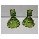 L. E. Smith Glass Moon & Stars Candle Holders