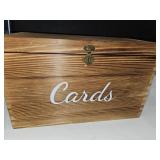 Wooden Card Box 13" Long w/Key