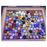 Cigar Box with Vintage Marbles, Some Uranium