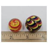 2 Handmade Marbles  See Size