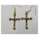 Gold Colored Cross Earrings