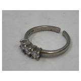 Sterling Silver Three Stone Ring