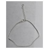 Sterling Silver Overylay Box Link Bracelet