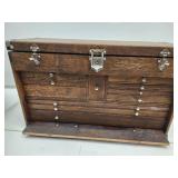 Vintage Oak Gerstner Machinist Tool Box 26 x9x16"