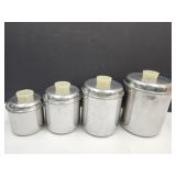 Vtg Revere Ware 1801 Stainless 4 PC Canister Set