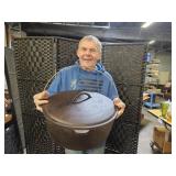 LARGE Cast Iron Dutch Oven with Lid  Measures 17"