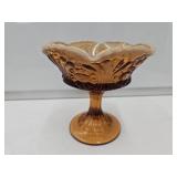 VTG Fenton Opalescent Vaseline Amber Candy Dish