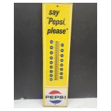 Pepsi Please Metal Thermometer 28" Tall