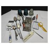 Primitive Kitchen Utencils Silver Plate Insulators