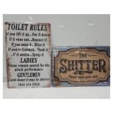 New Toilet Metal Signs 8" x 12"