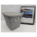 10 Gallon Tote w NEW Filters 16 x 20 x 1"