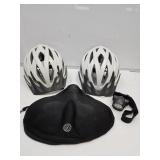 2 Bike Helmets S-M & M-L & Bike Silicone Seat