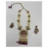 Gaudy Indian Style Necklace+Earrings