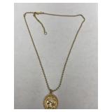 Gold Tone Roman goddness Necklace