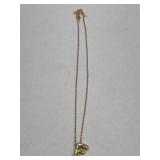 Gold Tone Monogrammed E Necklace