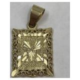 Letter M Monogram Pendant Gold-Plated