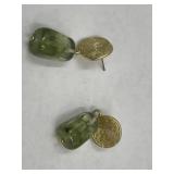 Fingerprint Earrings W Stone