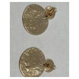 Large Clip-On Brass Disc Earrings