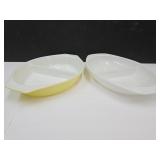 2 Pyrex Glass Divided Dishes 1 1/2 qts