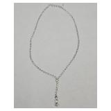 Rhinestone Drop Y Necklace