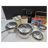 Stainless Steel Pans Coffee Pot Baskets CoffeeMugs