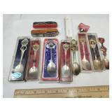 Pocket Knifes, Sharpening Stone, Collector Spoons
