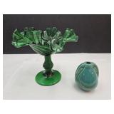 5.5" H Glass Compote & 3" H Mini Bud Vase
