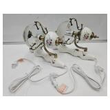 Vintage Porcelain Electric Floral Wall Sconces